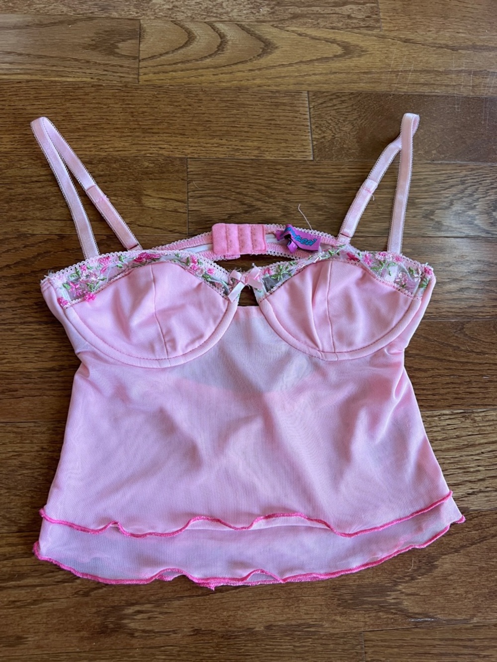 Edikted Pink Floral Trim Cami
